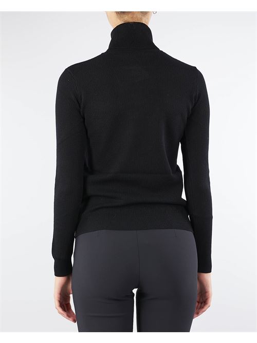 Turtleneck in viscose mesh stitch with inlay Elisabetta Franchi ELISABETTA FRANCHI | Sweater | MK82Q46E2110